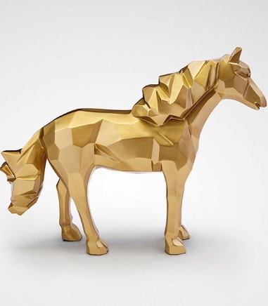 Figura decorativa Future Horse caballo oro 75 cm - Schuller