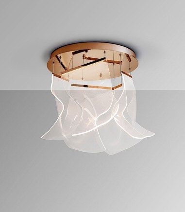 Lámpara techo colgante Velos 5L oro rosa - Schuller
