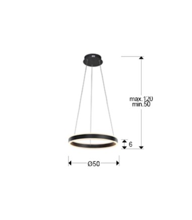 Lámpara techo colgante Helia negro mate D50 - Schuller