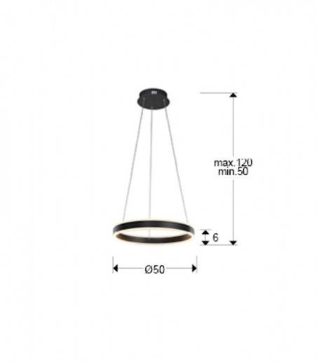 Lámpara techo colgante Helia negro mate D50 - Schuller