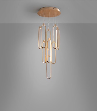 Lámpara techo colgante Colette 9L oro rosa - Schuller