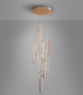 Lámpara techo colgante Colette 9L oro rosa - Schuller