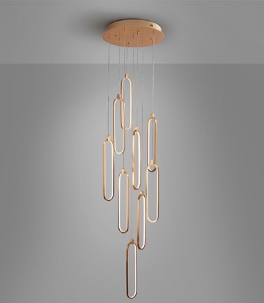 Lámpara techo colgante Colette 9L oro rosa - Schuller