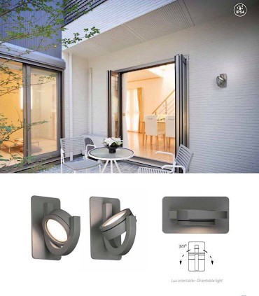 Aplique exterior Iguazú gris oscuro 6558 - Mantra