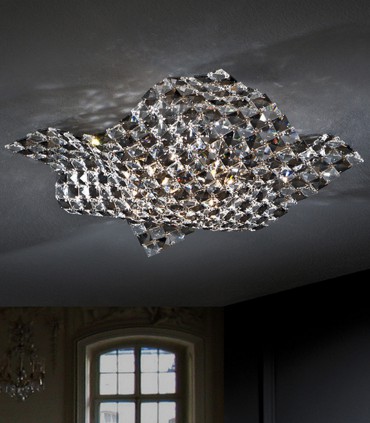 Plafón 4 luces SATEN pequeño 160563 - Schuller