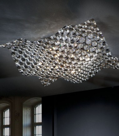 Plafón 5 luces SATEN grande 160674 - Schuller