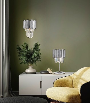 Lámpara de mesa Tiara 1L cromo - Schuller 2