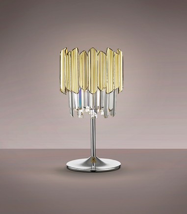 Lámpara de mesa Tiara 1L cromo/oro - Schuller