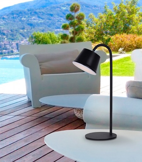 Terraza con Lámpara inalámbrica de mesa Cuco 1L negro - Schuller