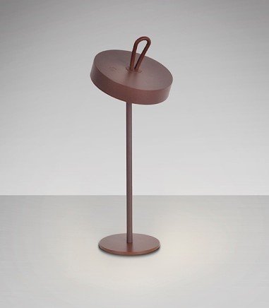 Lámpara de mesa a batería Gong led corten - Schuller