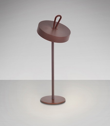 Lámpara de mesa a batería Gong led corten - Schuller