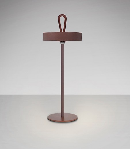 Lámpara de mesa a batería Gong led corten - Schuller