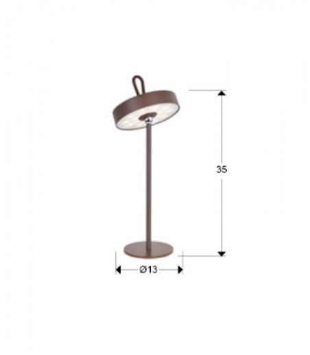 Lámpara de sobremesa Gong led corten - Schuller