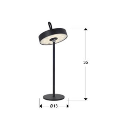 Lámpara de sobremesa Gong led negro - Schuller