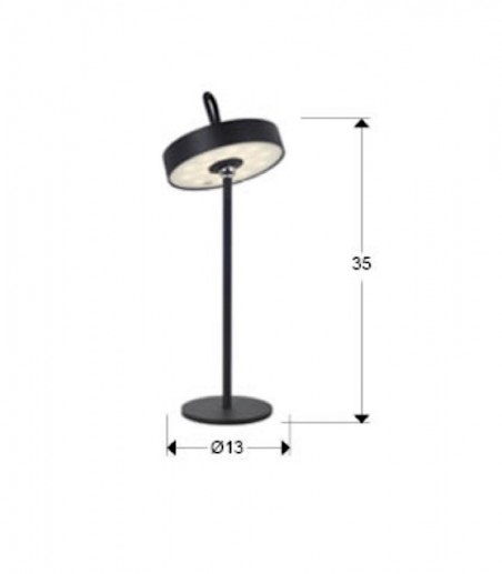 Lámpara de sobremesa Gong led negro - Schuller