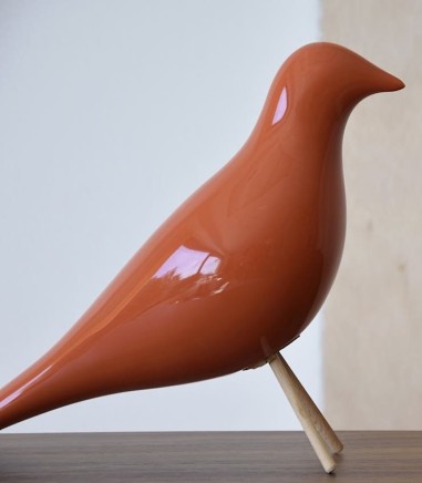 PAJARO de cerámica color naranja - VP Interiorismo