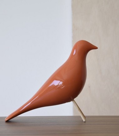 PAJARO de cerámica color naranja - VP Interiorismo