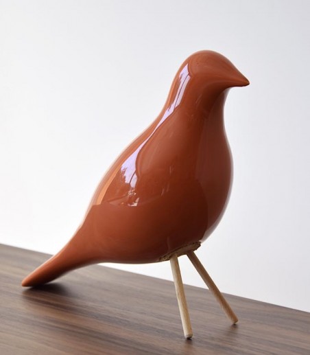 PAJARO de cerámica color naranja - VP Interiorismo