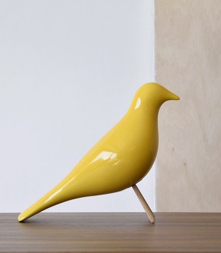 Figura decorativa PAJARO cerámica amarillo - VP Interiorismo