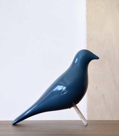 Figura decorativa PAJARO cerámica color azul - VP Interiorismo