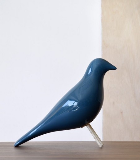 Figura decorativa PAJARO cerámica color azul - VP Interiorismo