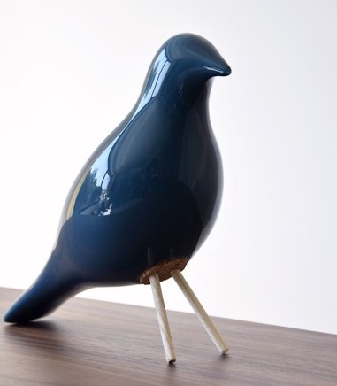 Figura decorativa PAJARO cerámica color azul - VP Interiorismo