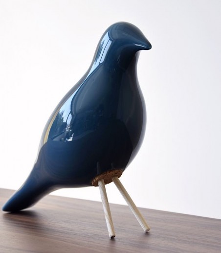 Figura decorativa PAJARO cerámica color azul - VP Interiorismo