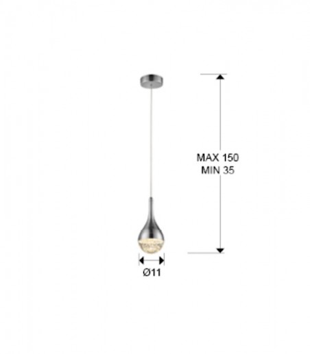 Lampara colgante Elie 1L cromo D10 - Schuller
