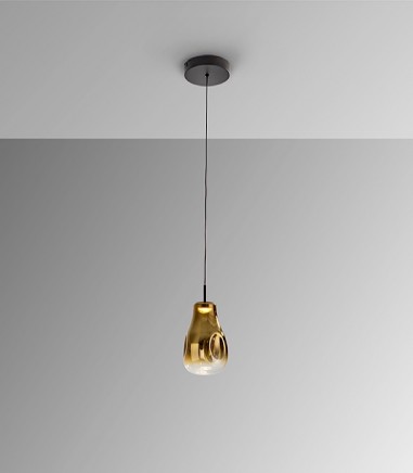 Lampara colgante Aledis 1L negro dorado - Schuller