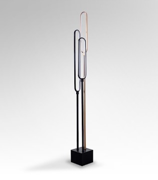Lampara de pie Colette 3L negro oro rosa - Schuller