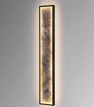 Aplique / plafón de pared Stone LED CCT negro 100 cm - Schuller