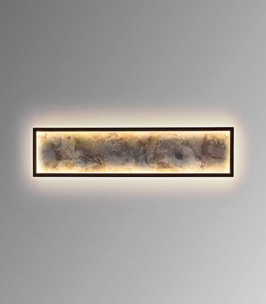 Aplique / plafón Stone LED CCT negro 60 cm - Schuller