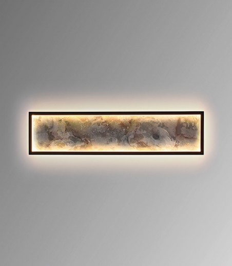 Aplique / plafón Stone LED CCT negro 60 cm - Schuller