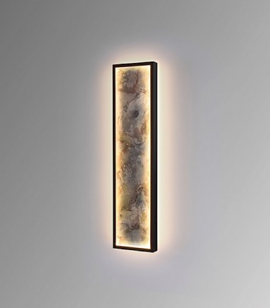 Aplique / plafón Stone LED CCT negro 60 cm - Schuller