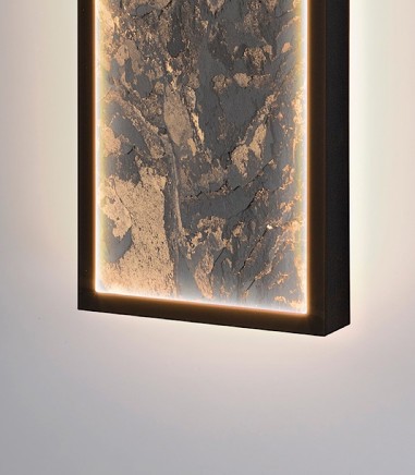 Aplique / plafón Stone LED CCT negro 60 cm - Schuller