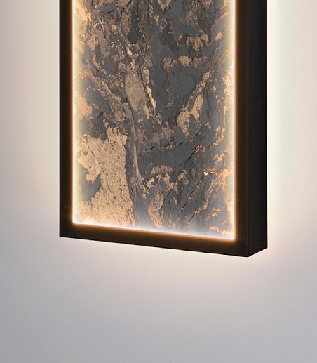 Aplique / plafón Stone LED CCT negro 60 cm - Schuller