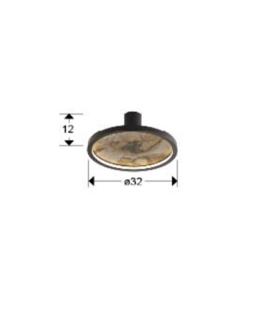 Aplique / plafón Stone LED CCT negro D30 - Schuller