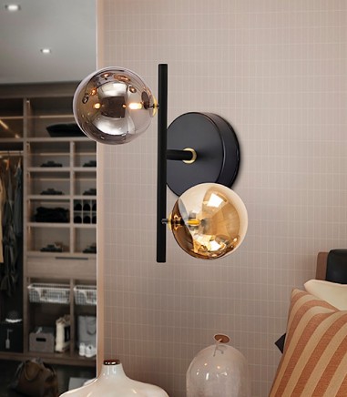 Aplique de pared Dark 2L negro latón - Schuller