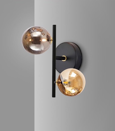 Aplique de pared Dark 2L negro latón - Schuller