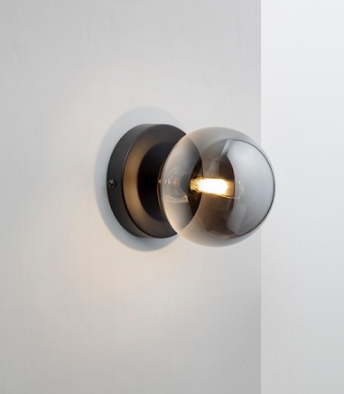 Aplique de pared Dark 1L negro latón - Schuller
