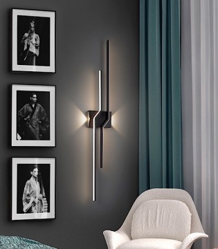 Aplique de pared ZigZag 4L negro - Schuller
