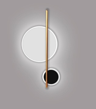 Aplique de pared Duo 2L blanco negro - Schuller