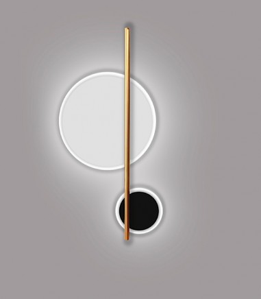 Aplique de pared Duo 2L blanco negro - Schuller