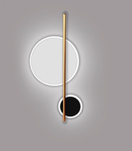 Aplique de pared Duo 2L blanco negro - Schuller