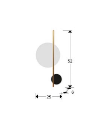 Aplique de pared Duo 2L blanco negro - Schuller