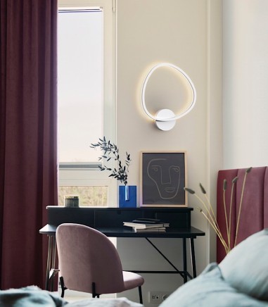 Aplique de pared Opalis blanco - Schuller