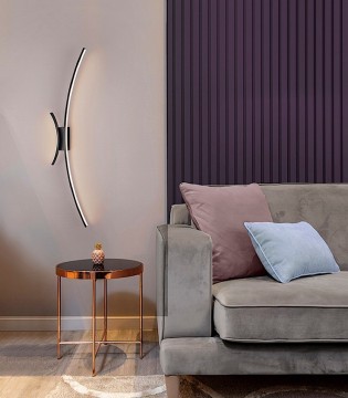 Aplique de pared Curves 2L negro - Schuller