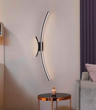 Aplique de pared Curves 2L negro - Schuller 2