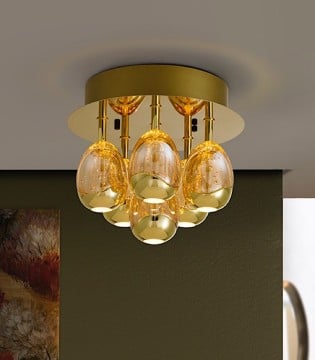 Plafón de techo Rocío 6L oro DIM - Schuller