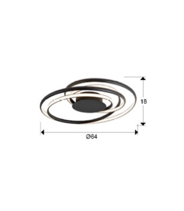Plafón de techo Danza negro D70 - Schuller